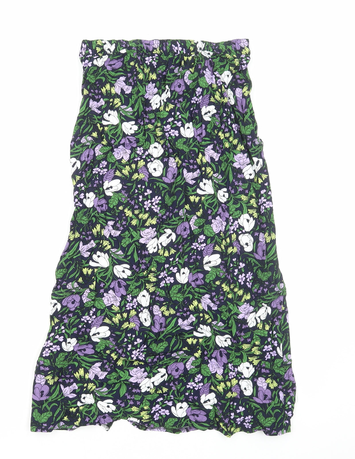 Marks and Spencer Womens Multicoloured Floral Viscose A-Line Skirt Size 10