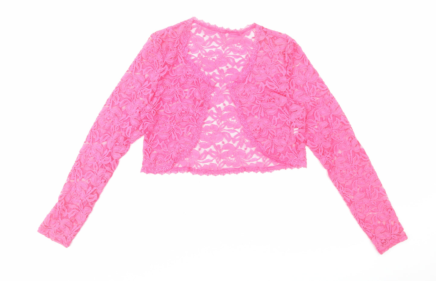 Preworn Womens Pink V-Neck Polyester Shrug Jumper Size S