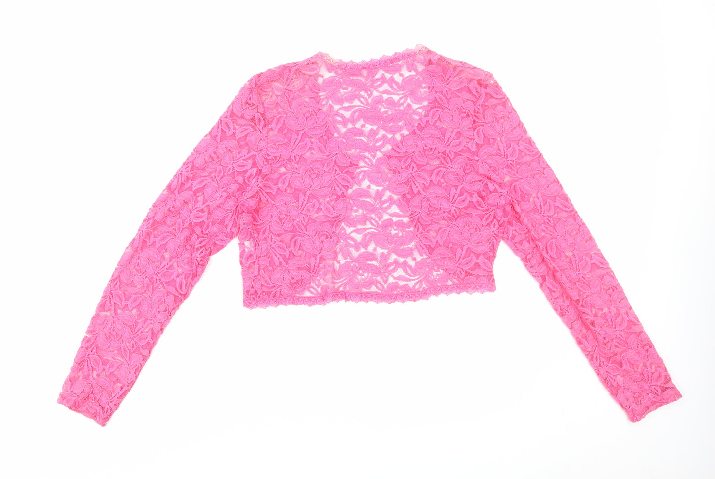 Preworn Womens Pink V-Neck Polyester Shrug Jumper Size S