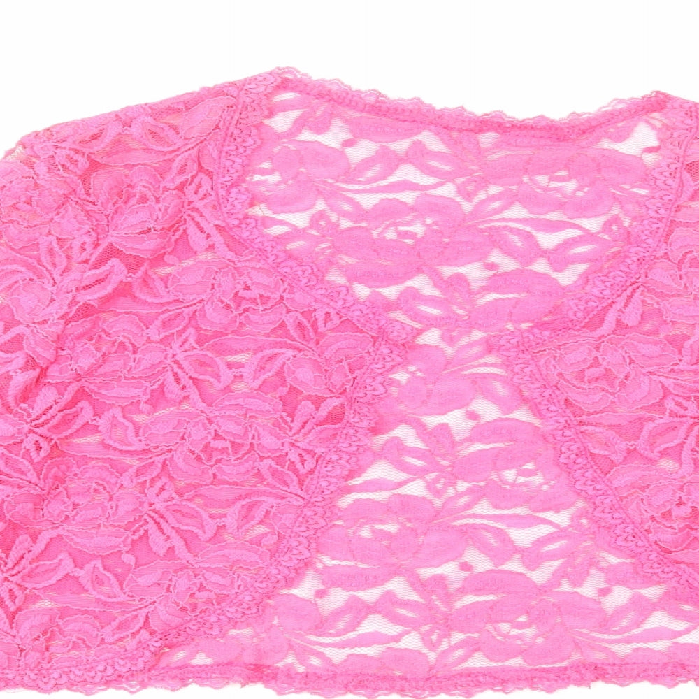 Preworn Womens Pink V-Neck Polyester Shrug Jumper Size S