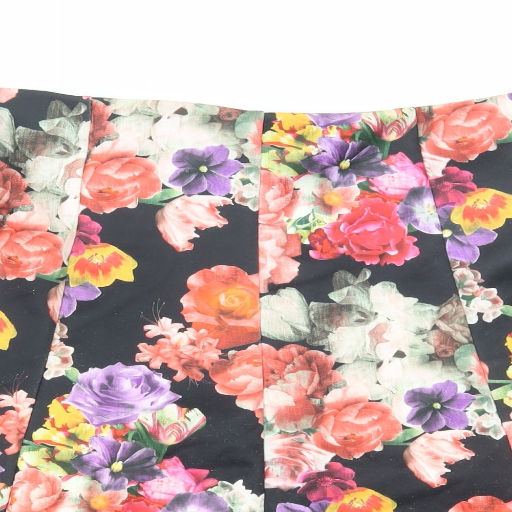 Preworn Womens Multicoloured Floral Polyester Skater Skirt Size M