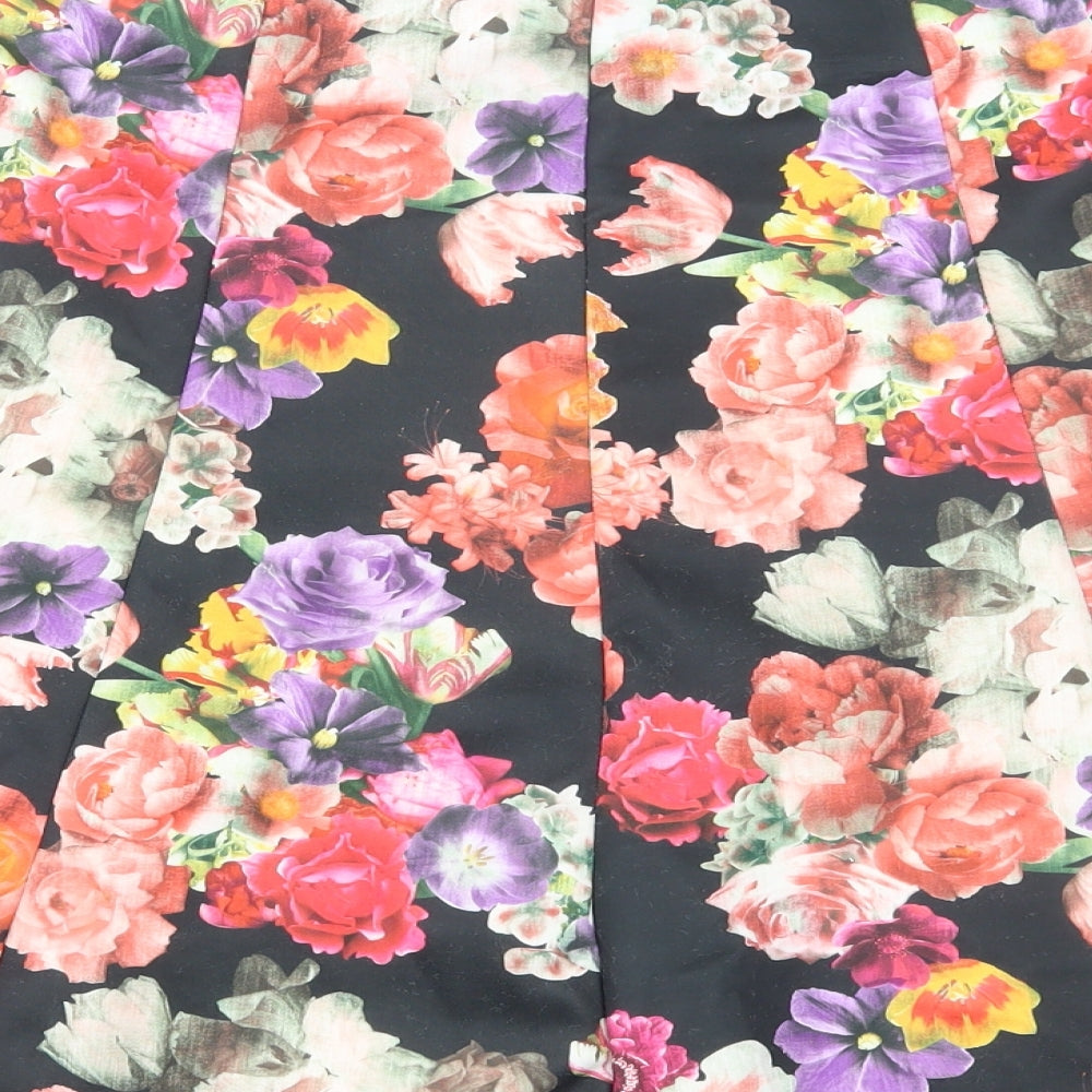 Preworn Womens Multicoloured Floral Polyester Skater Skirt Size M