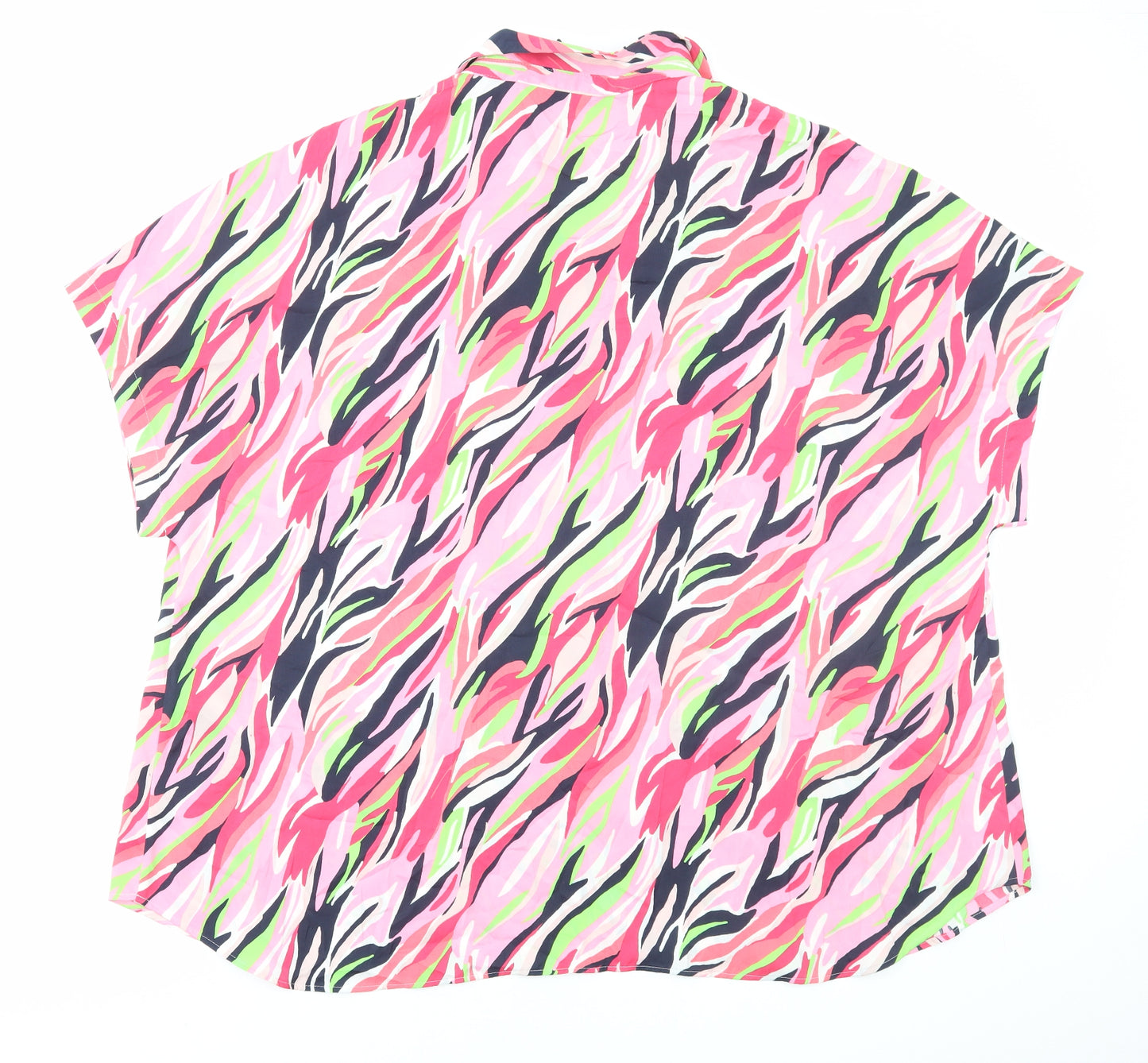 Marks and Spencer Womens Multicoloured Geometric Polyester Basic Blouse Size 24 V-Neck