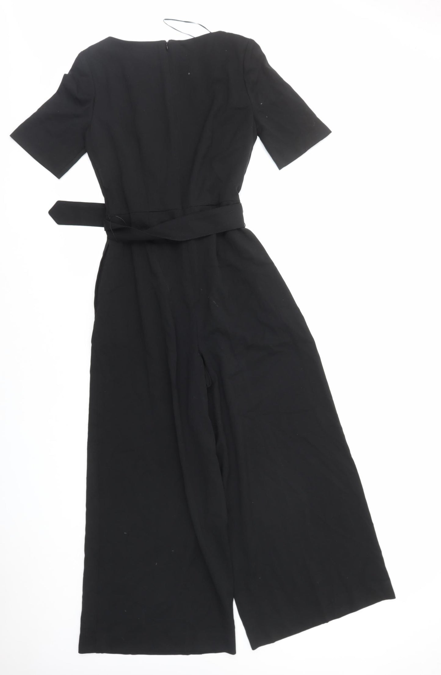 Marks and Spencer Womens Black Polyester Jumpsuit One-Piece Size 8 L28 in Zip