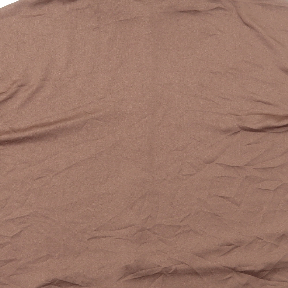 Primark Womens Brown Polyester Basic Button-Up Size 16 Collared