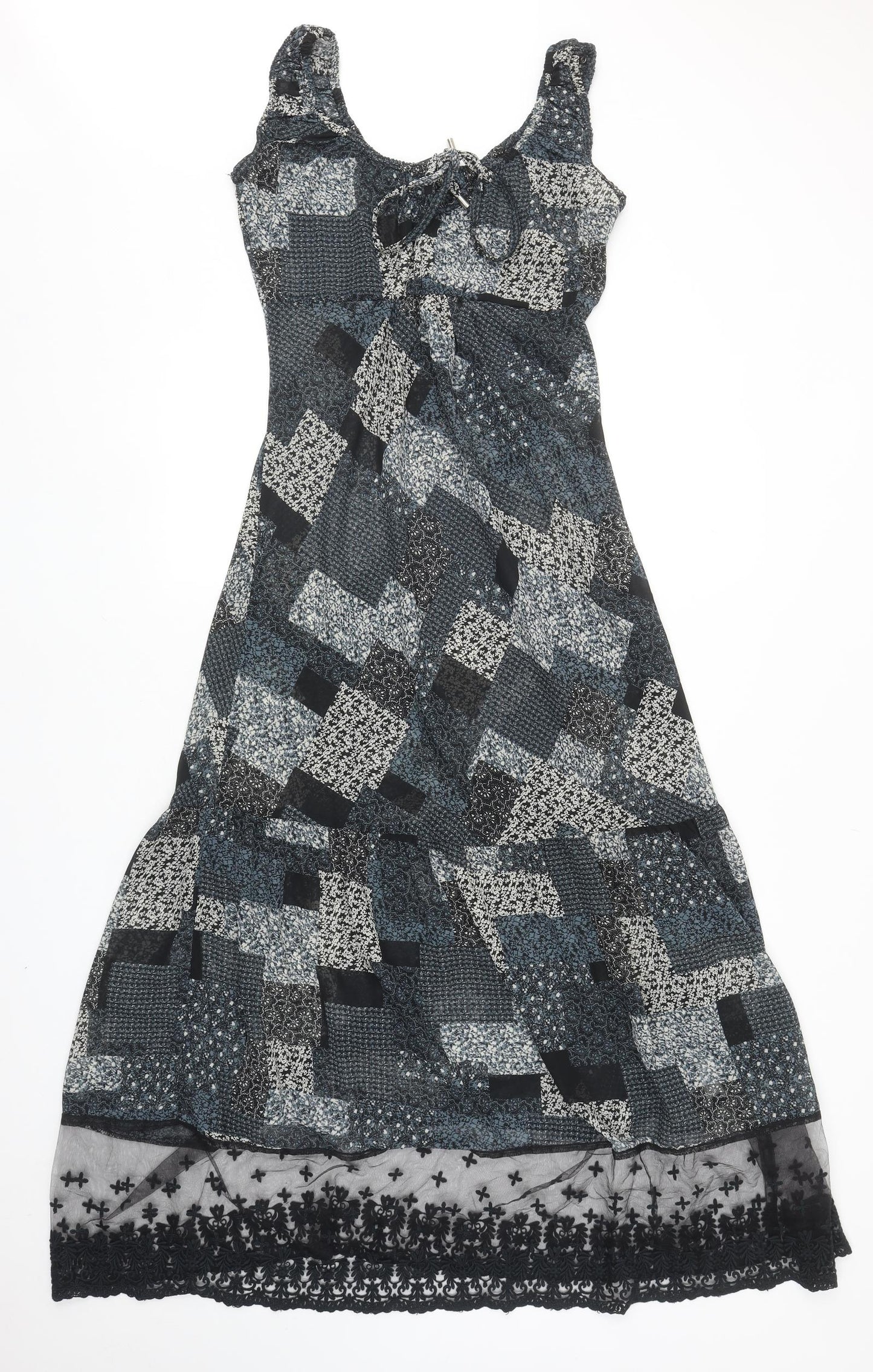 Mineral Womens Multicoloured Geometric Polyester Maxi Size S Scoop Neck Pullover