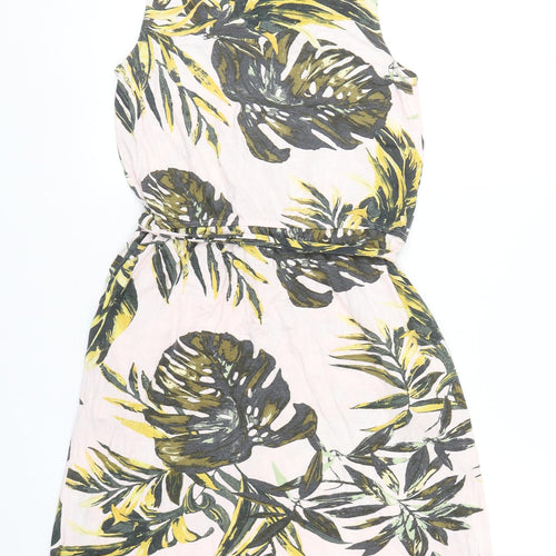 Monsoon Womens Multicoloured Floral Viscose Shirt Dress Size 12 Collared Button