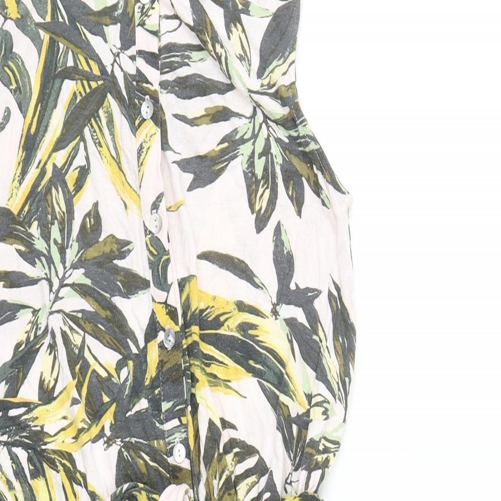 Monsoon Womens Multicoloured Floral Viscose Shirt Dress Size 12 Collared Button