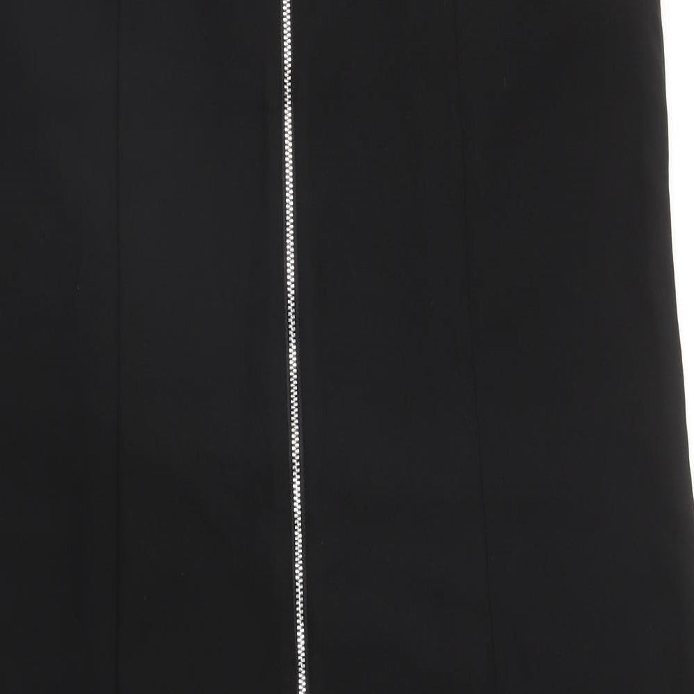 Portmans Womens Black Polyester Bodycon Size 16 V-Neck Zip