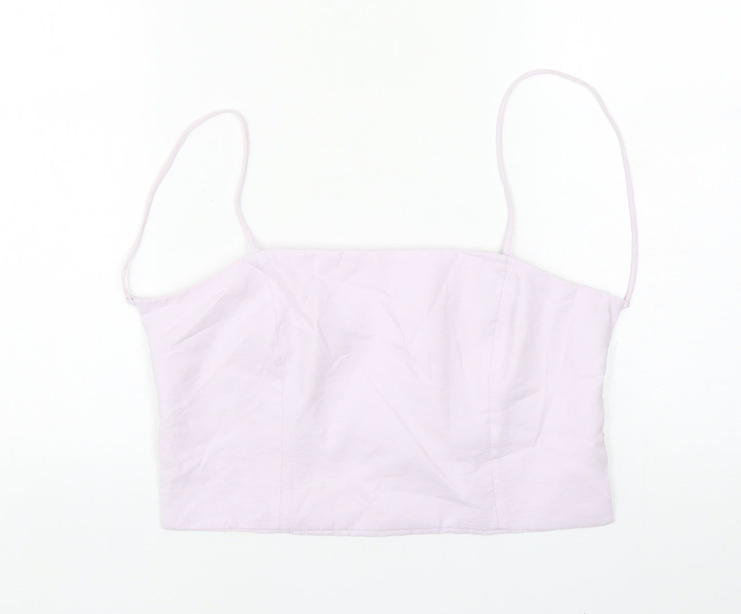 Zara Womens Purple Modal Cropped Tank Size M Square Neck