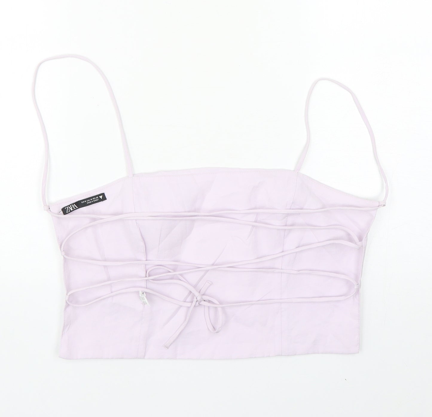 Zara Womens Purple Modal Cropped Tank Size M Square Neck