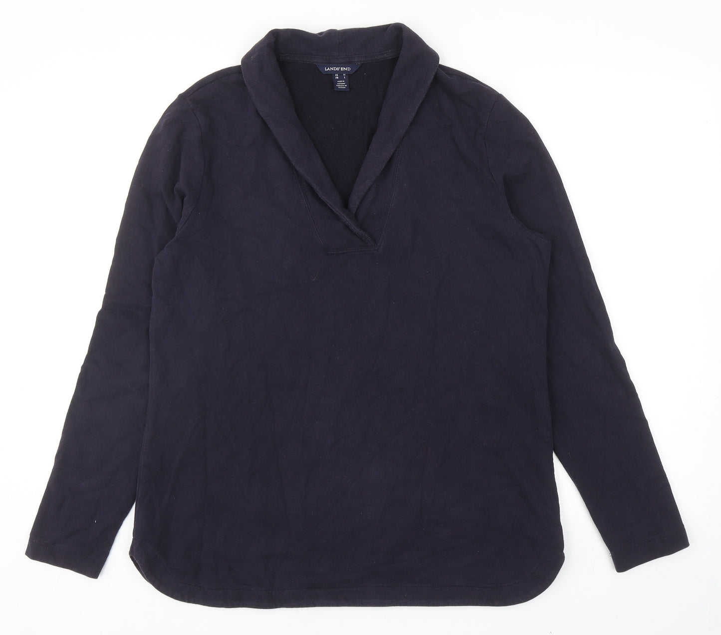 Lands' End Womens Blue Cotton Pullover Sweatshirt Size M Pullover