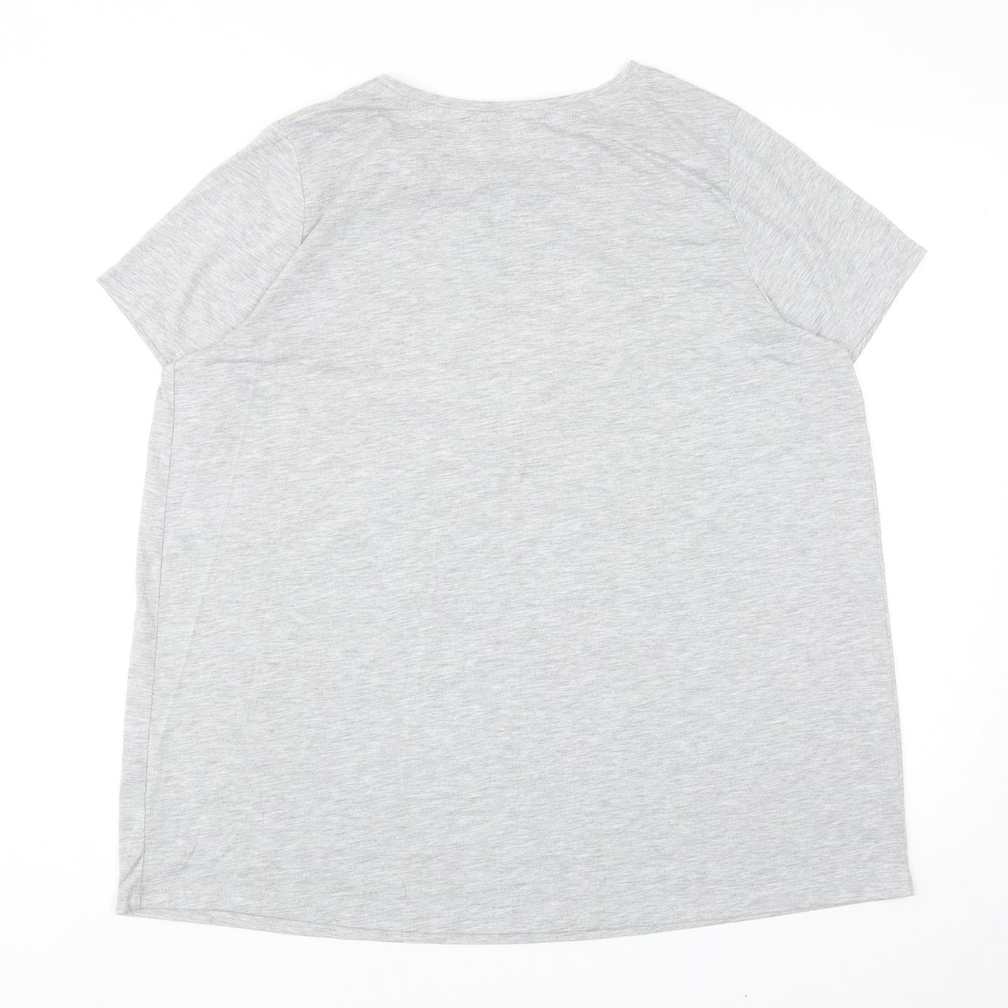 Papaya Womens Grey Polyester Basic T-Shirt Size 20 Crew Neck - Heart