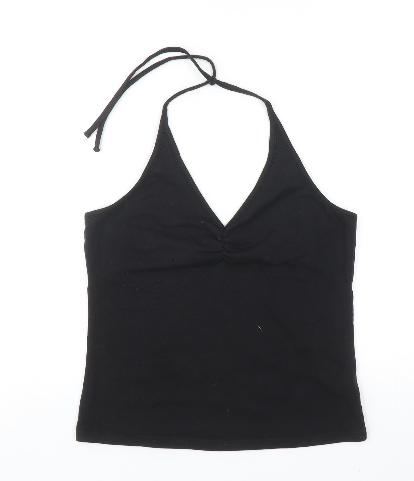 MK Womens Black Cotton Basic Tank Size 16 Halter