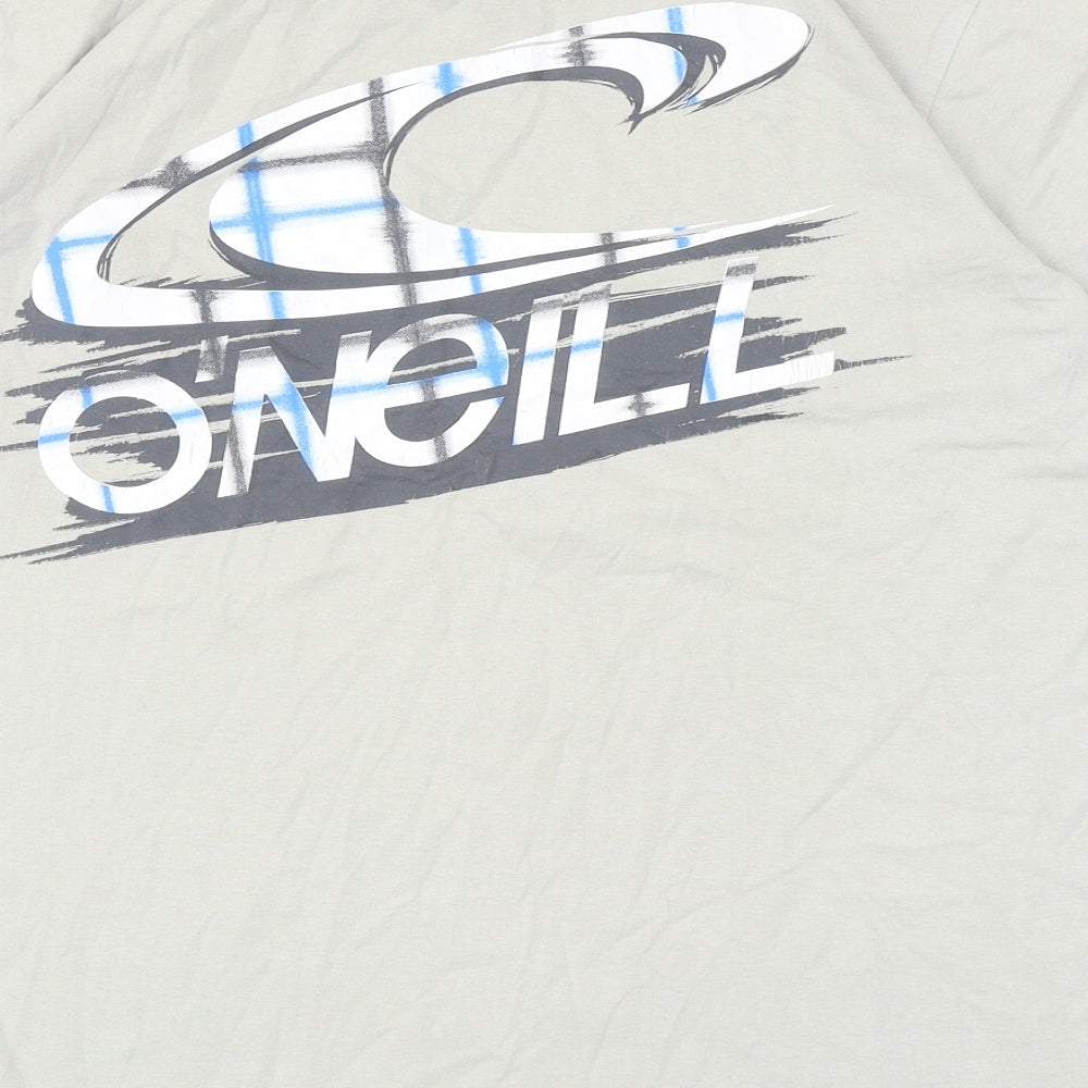 O'Neill Mens Grey Cotton T-Shirt Size L Crew Neck