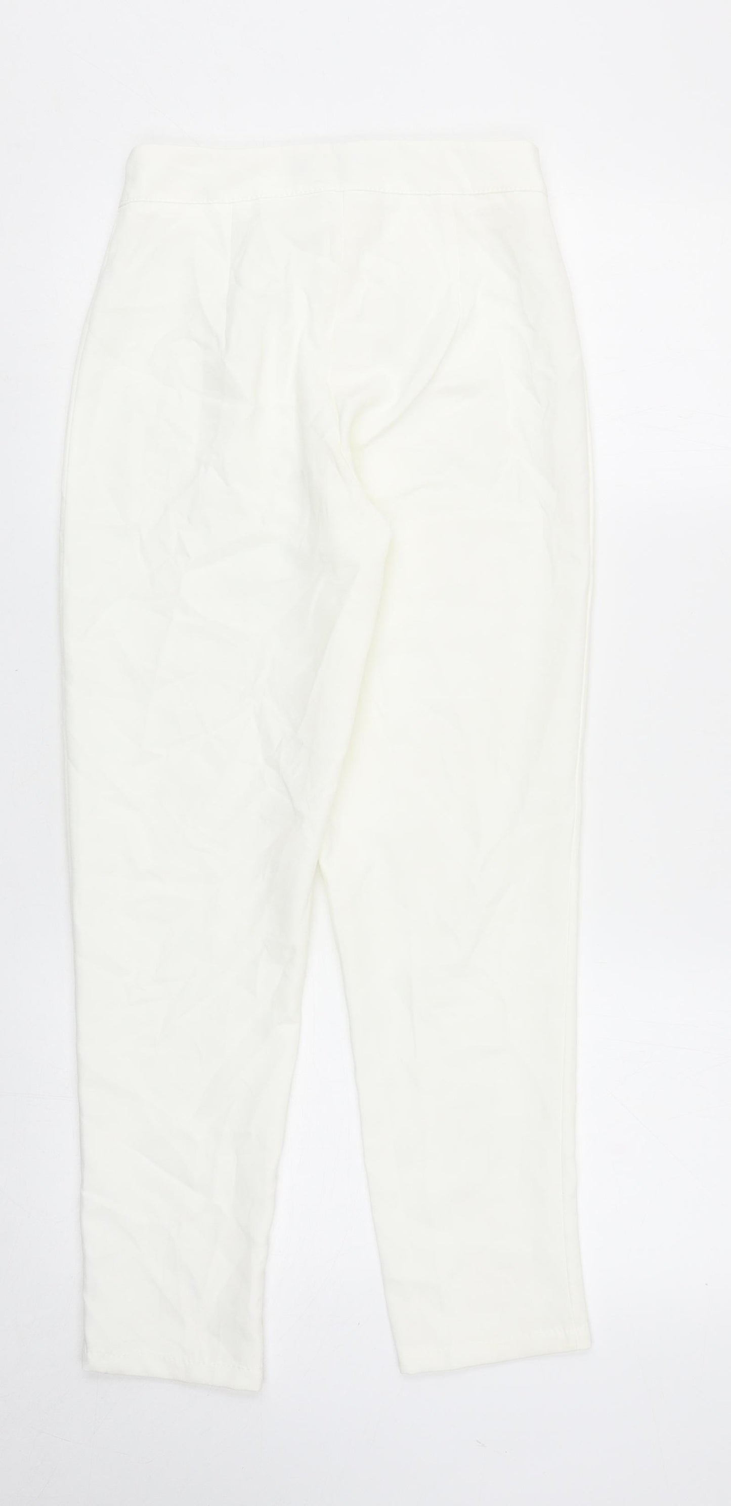 Boohoo Womens White Polyester Trousers Size 4XL Regular Zip