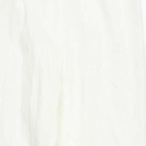 Boohoo Womens White Polyester Trousers Size 4XL Regular Zip