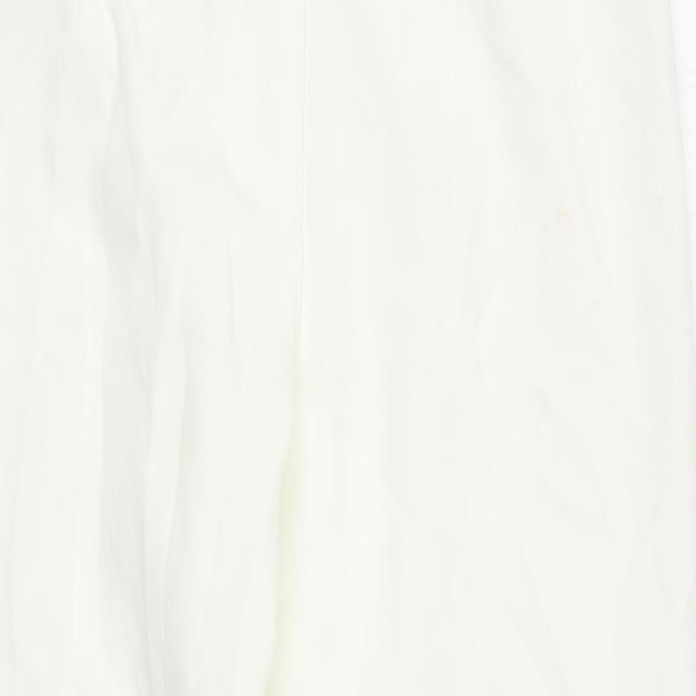 Boohoo Womens White Polyester Trousers Size 4XL Regular Zip
