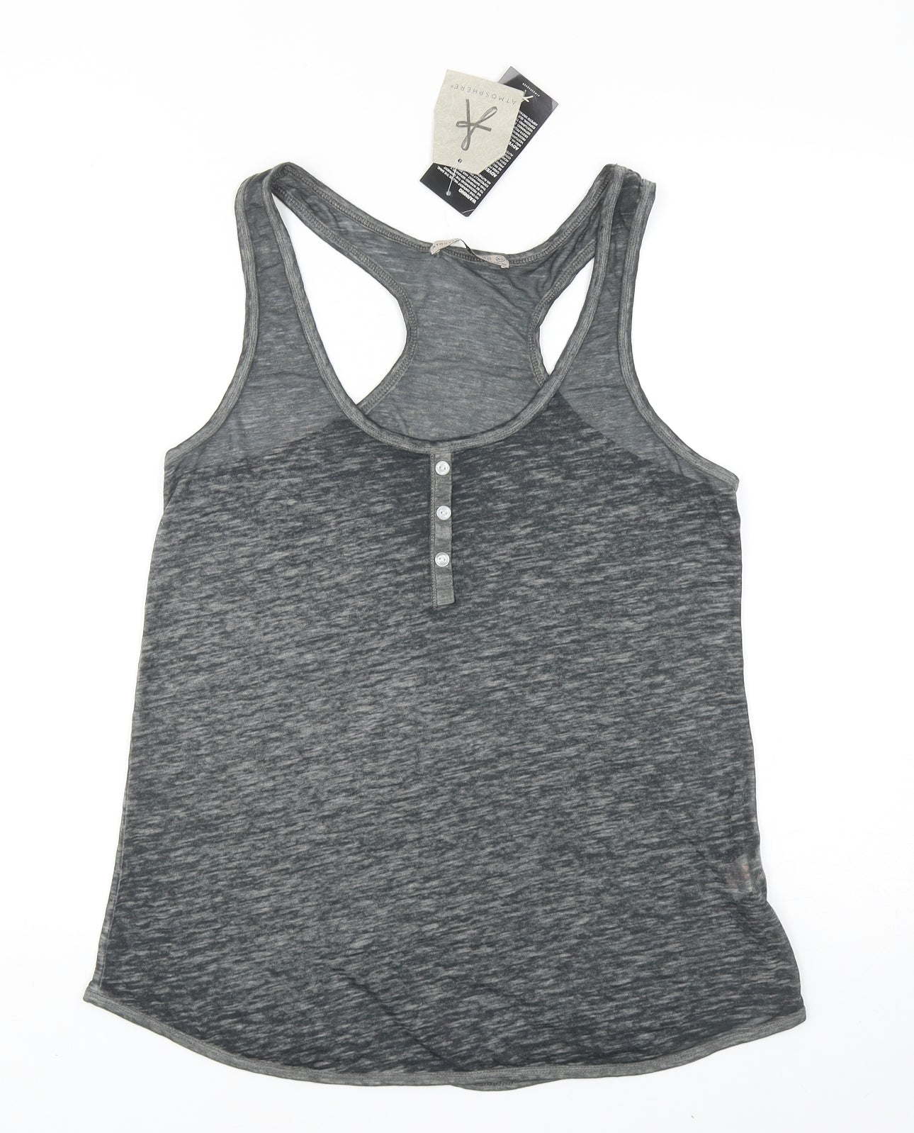 Atmosphere Womens Grey Cotton Basic Tank Size 14 Scoop Neck Pullover