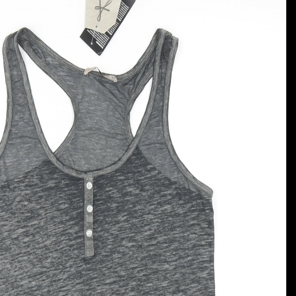 Atmosphere Womens Grey Cotton Basic Tank Size 14 Scoop Neck Pullover