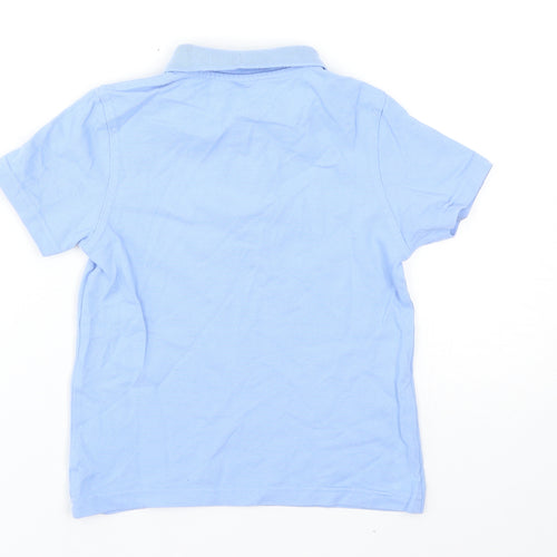 George Boys Blue Cotton Basic Polo Size 4-5 Years Collared Hook & Loop
