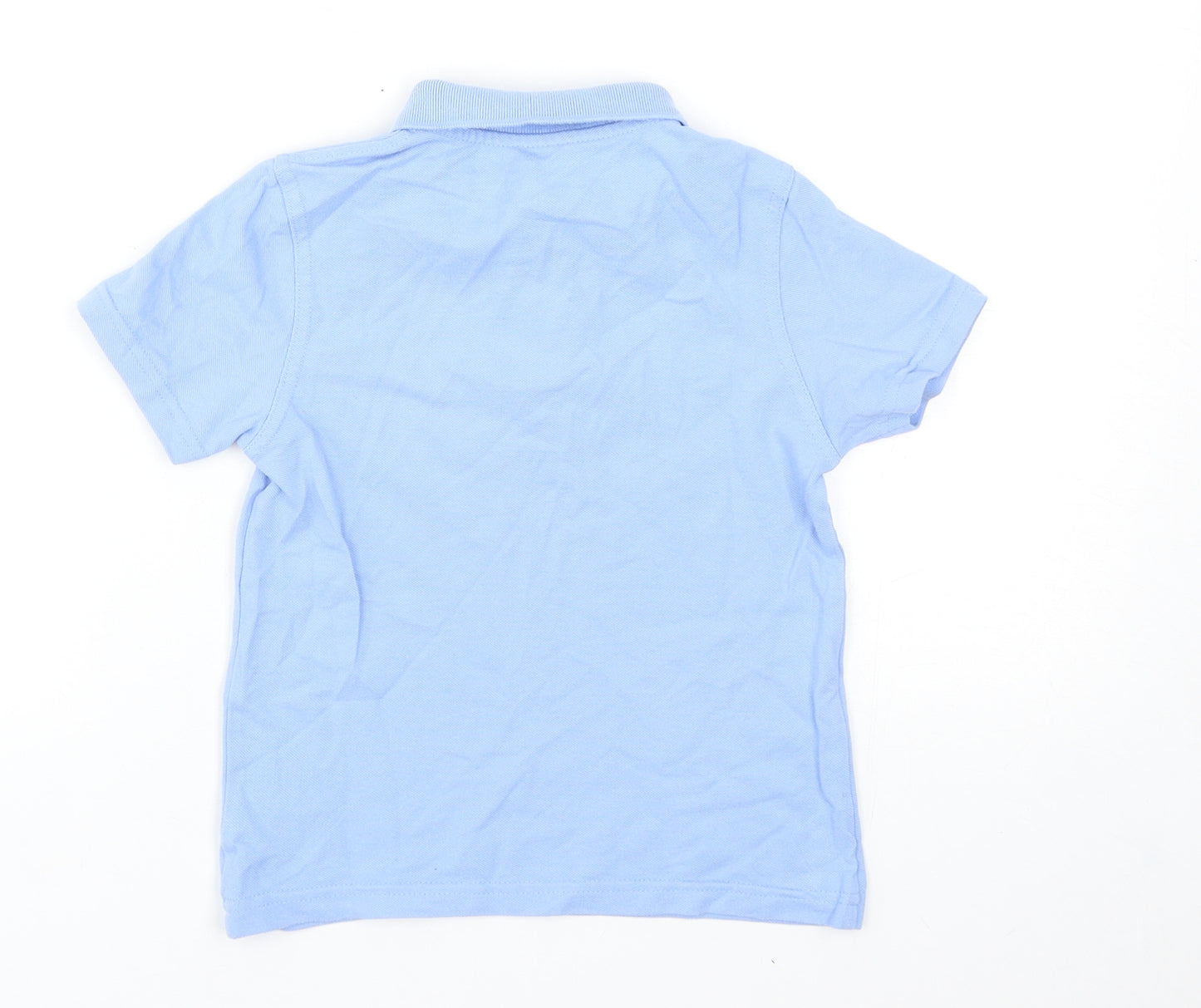 George Boys Blue Cotton Basic Polo Size 4-5 Years Collared Hook & Loop