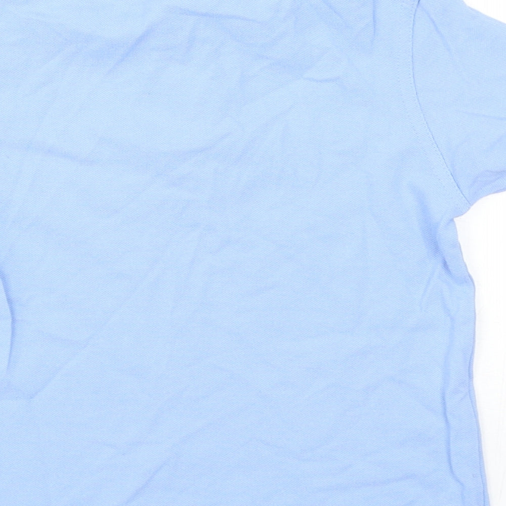 George Boys Blue Cotton Basic Polo Size 4-5 Years Collared Hook & Loop
