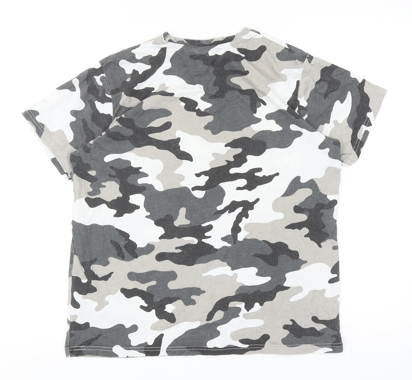 George Boys Multicoloured Camouflage Cotton Basic T-Shirt Size 13-14 Years Crew Neck Pullover
