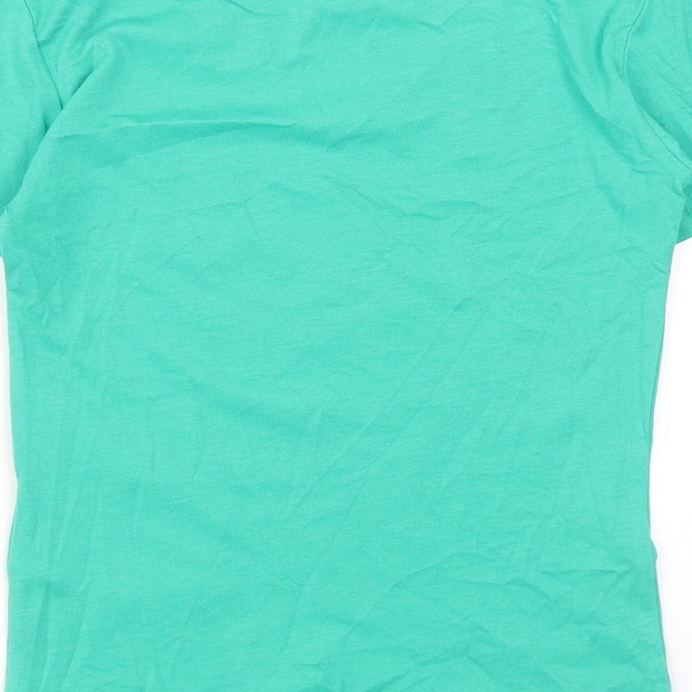 Regatta Girls Green Cotton Basic T-Shirt Size 7-8 Years Round Neck Pullover - Tropical