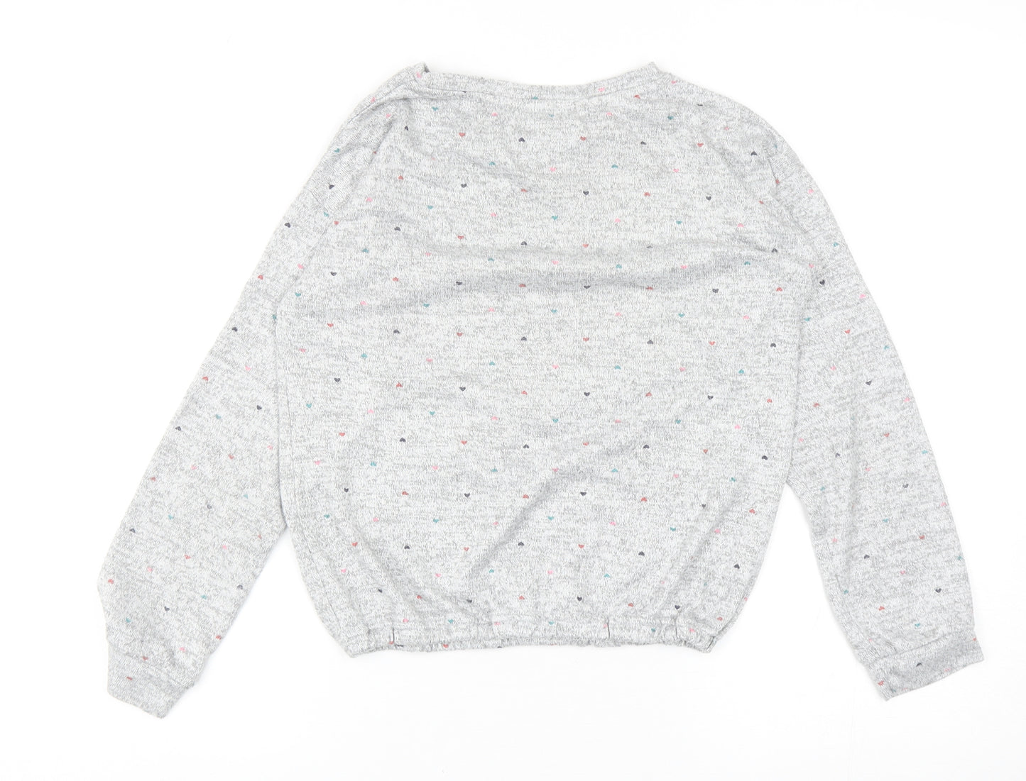 TU Girls Grey Round Neck Polka Dot Polyester Pullover Jumper Size 10-11 Years Pullover