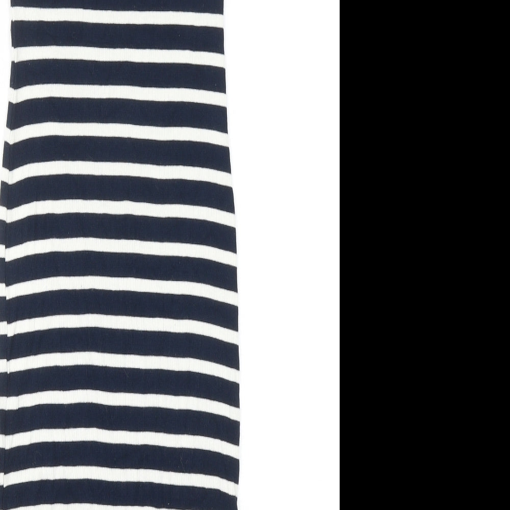 Oasis Womens Blue Striped Viscose Jumper Dress Size XS V-Neck Pullover