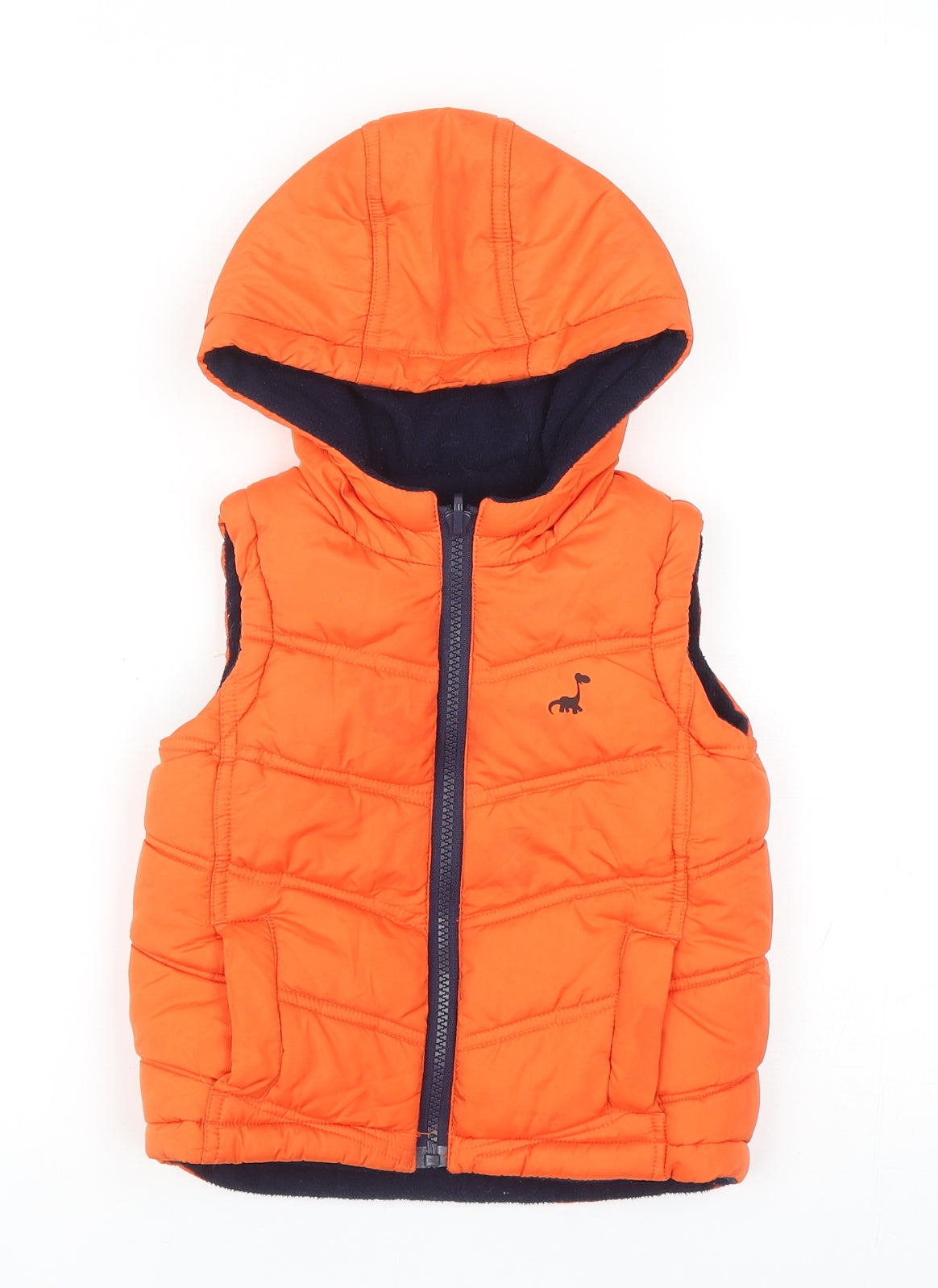 George Boys Orange Gilet Coat Size 9-12 Months Zip