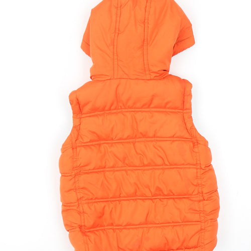 George Boys Orange Gilet Coat Size 9-12 Months Zip