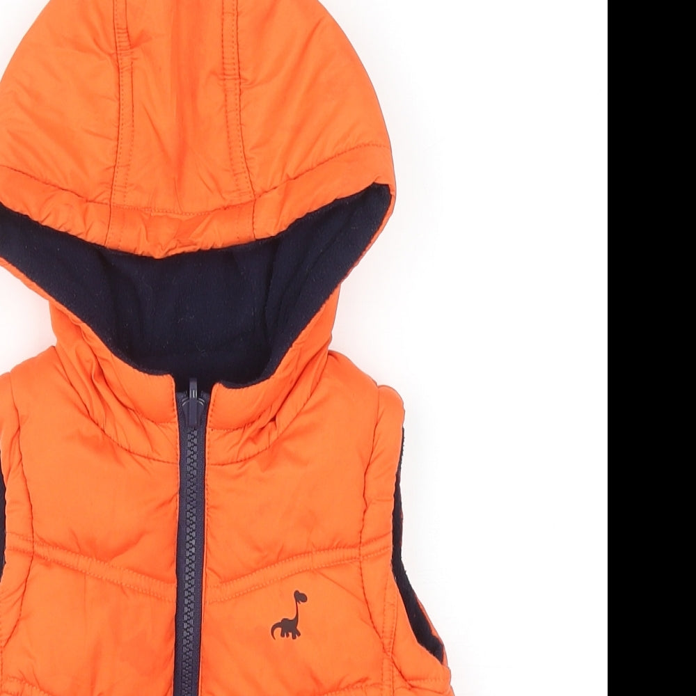 George Boys Orange Gilet Coat Size 9-12 Months Zip