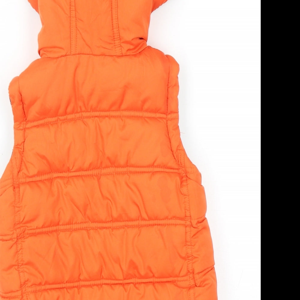 George Boys Orange Gilet Coat Size 9-12 Months Zip