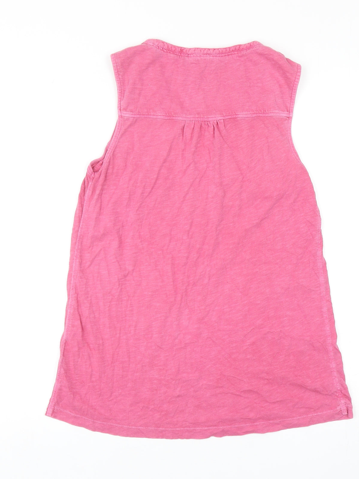 White Stuff Womens Pink Cotton Basic Tank Size 8 V-Neck