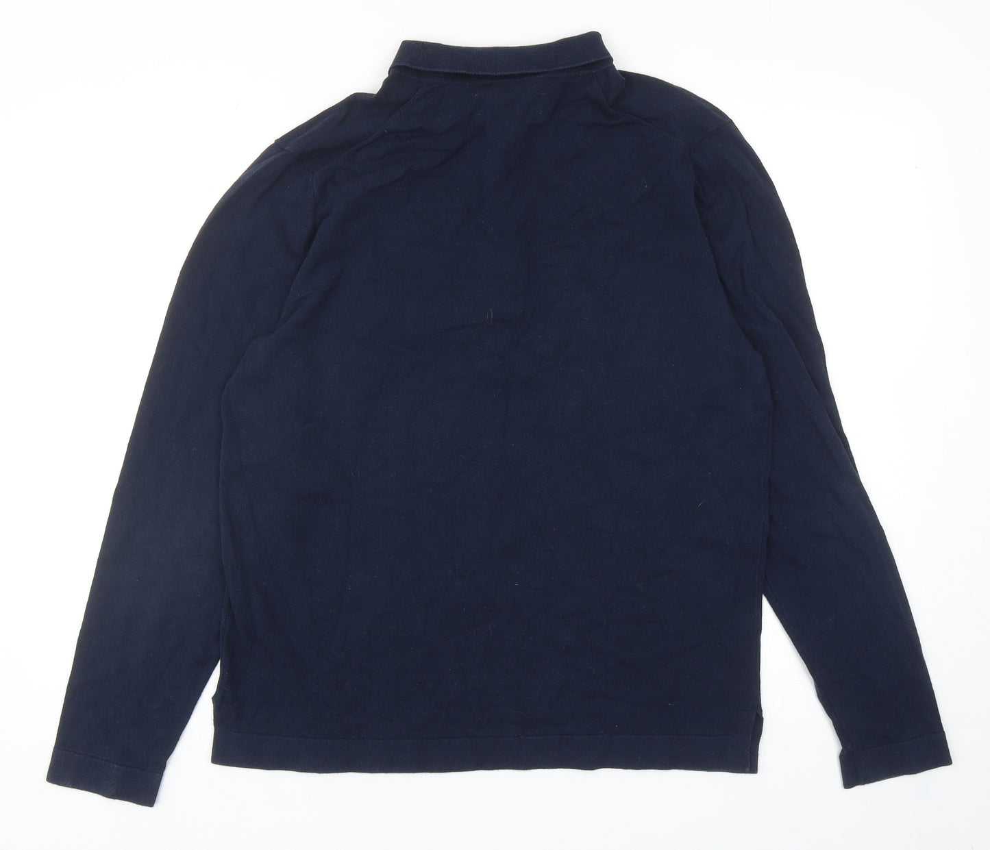 Samsoe & Samsoe Mens Blue Cotton Polo Size M Collared Button