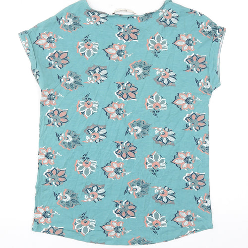 TU Womens Multicoloured Floral Viscose Basic T-Shirt Size 8 Round Neck