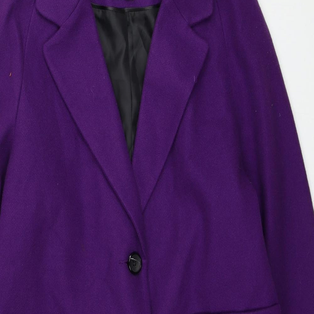 Primark Womens Purple Pea Coat Coat Size 8 Button