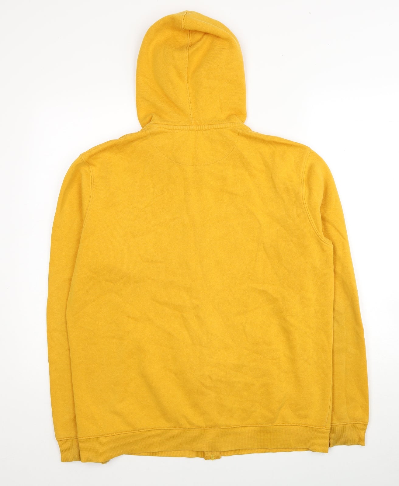 Easy Mens Yellow Cotton Full Zip Hoodie Size M