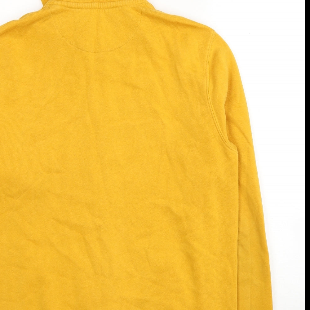 Easy Mens Yellow Cotton Full Zip Hoodie Size M