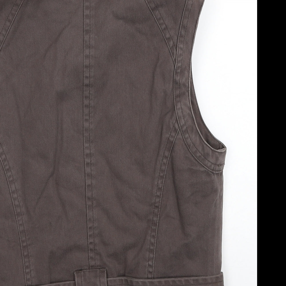 Principles Womens Brown Gilet Waistcoat Size 10 Zip