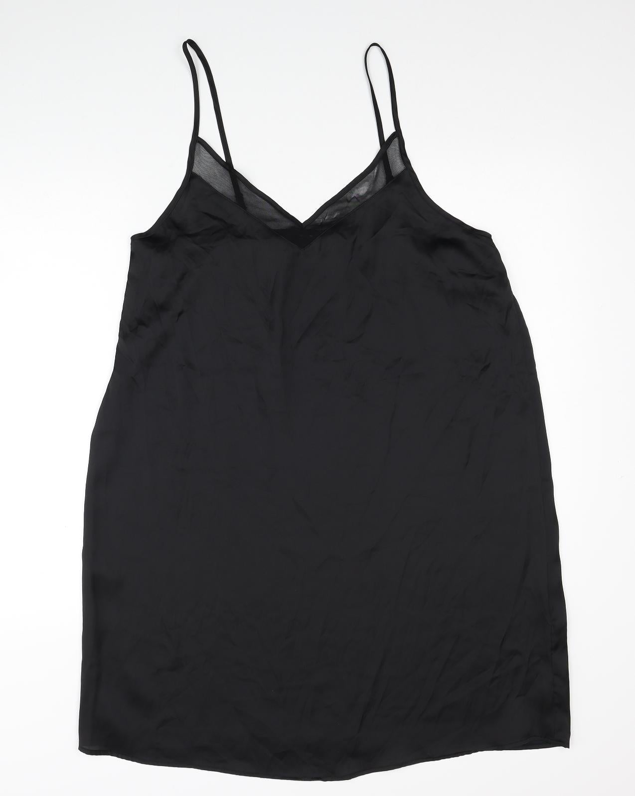Primark Womens Black Solid Polyester Cami Dress Size 14