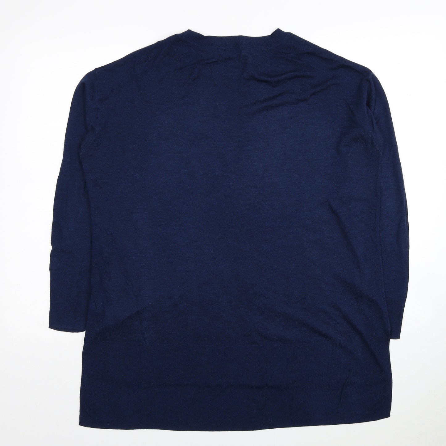 H&M Womens Blue Crew Neck Acrylic Pullover Jumper Size M
