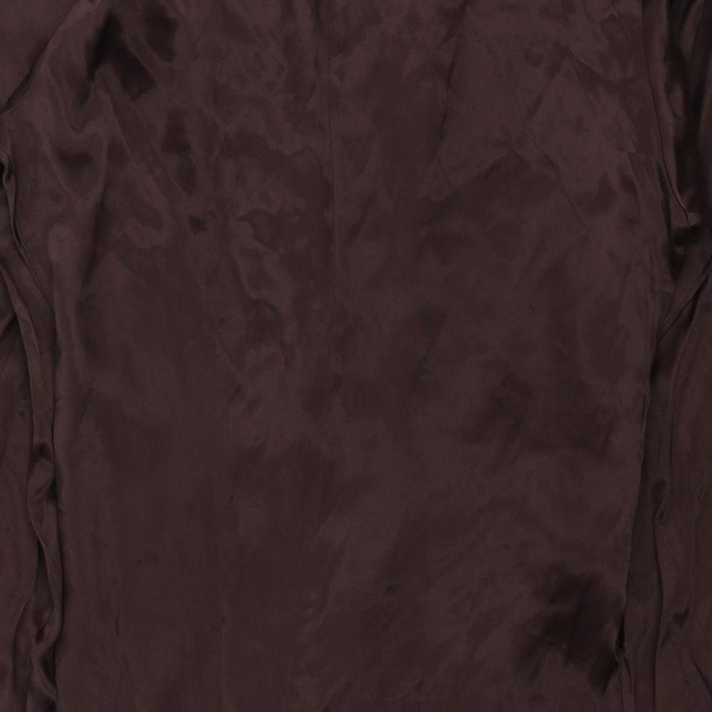 Zara Womens Brown Viscose Shirt Dress Size M Collared Button