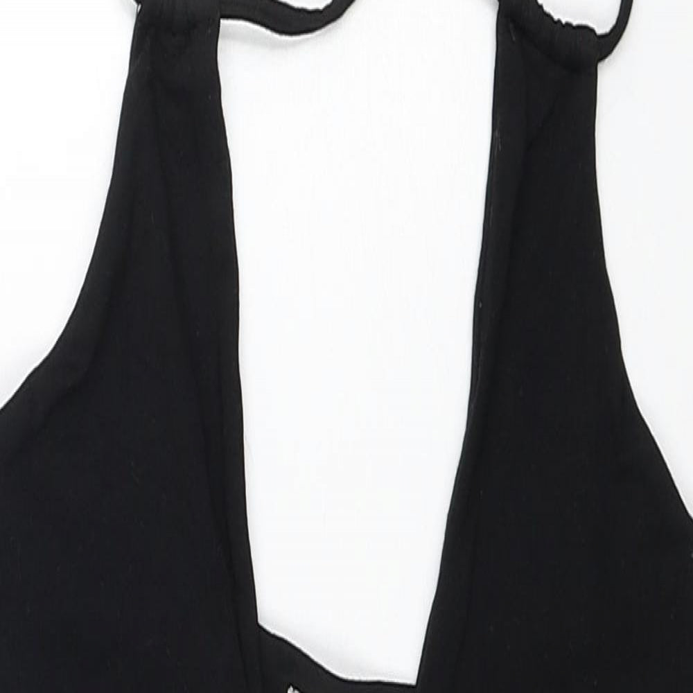 Oh Polly Womens Black Modal Bodycon Size 6 Halter Tie