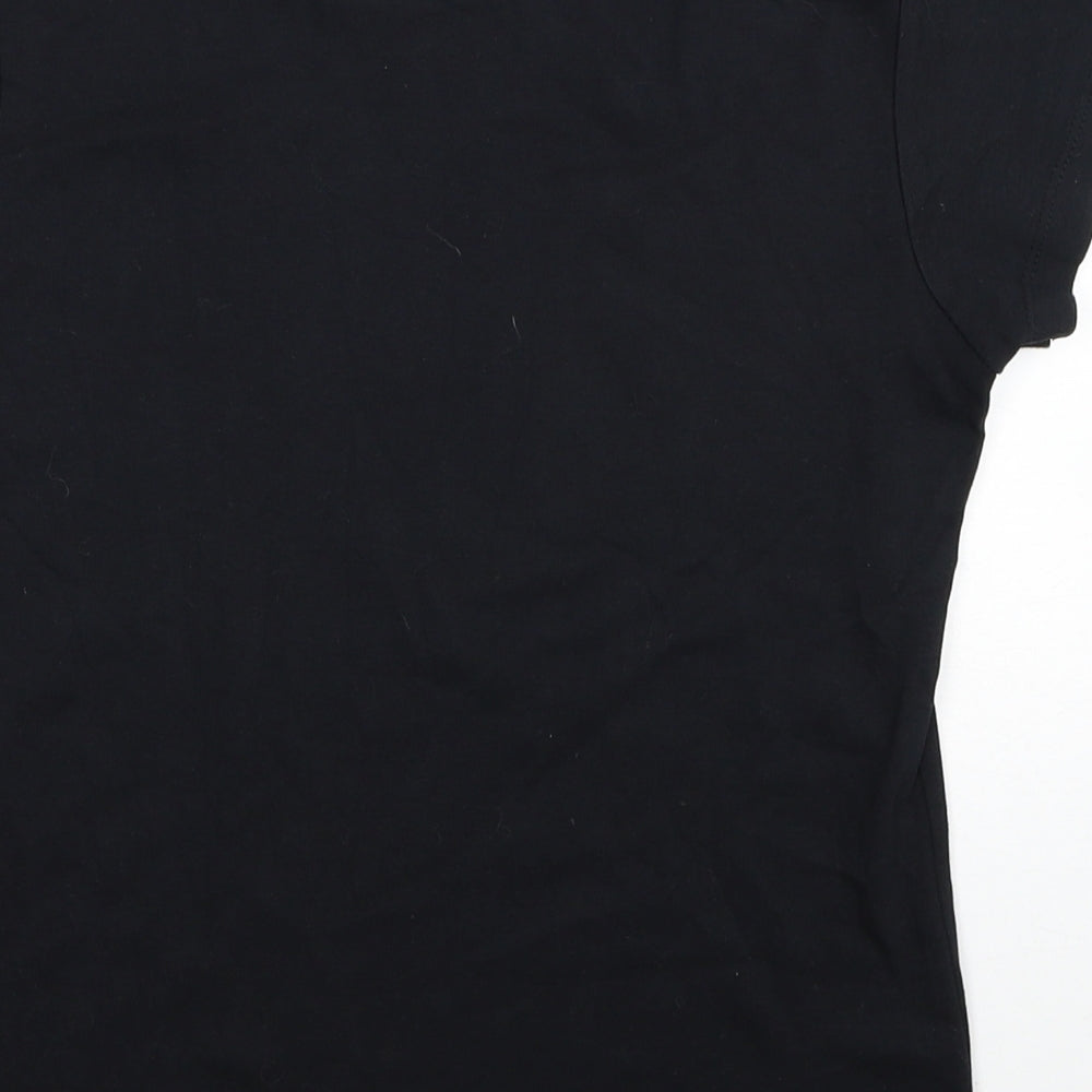Benegassi Womens Black Cotton Basic T-Shirt Size XL Round Neck