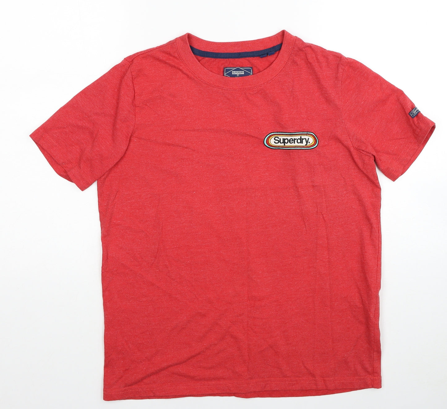 Superdry Womens Red Cotton Basic Tank Size 8 Crew Neck