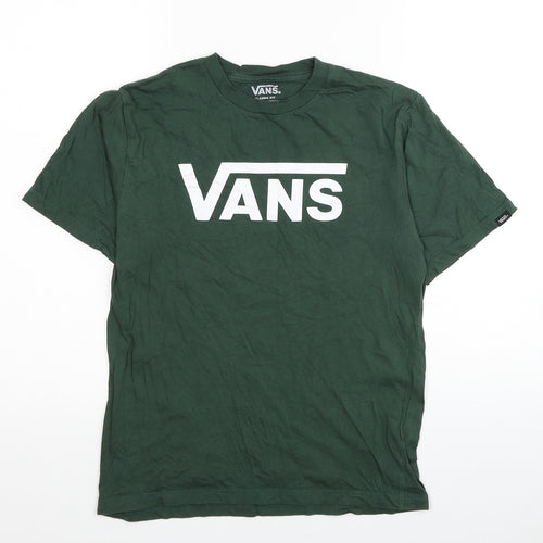 VANS Womens Green Cotton Basic T-Shirt Size 12 Crew Neck