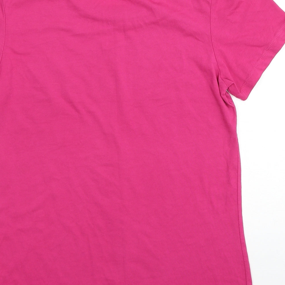 Billabong Womens Pink Cotton Basic Tank Size XL Round Neck